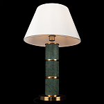 Настольная лампа на основании из зеленого мрамора с белым абажуром Noelia Green варинант исполнения - 4 | Loft Concept в Красноярске