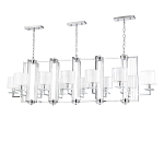 Люстра прямоугольной формы с 12-ю цилиндрическими плафонами из стекла Laurent варинант исполнения - 3 | Loft Concept в Красноярске