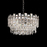 Круглая люстра с хрустальными подвесками на серебряном каркасе Gorgeous Crystal Light варинант исполнения - 1 | Loft Concept в Красноярске