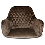 Барный стул со спинкой и подлокотниками на 4-х черных ножках Douglas Rhombus Коричневый Велюр варинант исполнения - 3 | Loft Concept в Красноярске