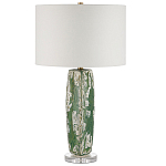 Настольная лампа керамическая с кремовым абажуром Scenic Column варинант исполнения - 5 | Loft Concept в Красноярске