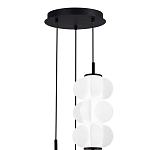 Люстра светодиодная каскадная с 3-мя белыми воздушными плафонами Glowing Cloud варинант исполнения - 5 | Loft Concept в Красноярске