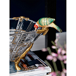 Чаша из прозрачного стекла на бронзовых ножках с фигурками попугаев Eden Garden варинант исполнения - 3 | Loft Concept в Красноярске