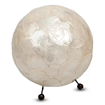 Настольная лампа из перламутра на металлическом каркасе Indonesian Egg варинант исполнения - 2 | Loft Concept в Красноярске