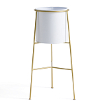 Кашпо из металла и латуни Elegance Elevated Planters белое варинант исполнения - 1 | Loft Concept в Красноярске