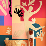 Обои ручная роспись в стиле Арт-деко Jazz Original colourway on painted silk with embroidery варинант исполнения - 4 | Loft Concept в Красноярске