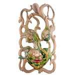 Маска деревянная резная расписная Tropical Paradise варинант исполнения - 1 | Loft Concept в Красноярске