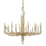 Люстра дизайнерская золотого цвета с 6-ю лампами на изогнутых рожках с текстурной поверхностью Hinkley варинант исполнения - 1 | Loft Concept в Красноярске