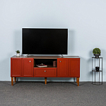 ТВ-тумба красная из массива бука с 2-мя дверками и ящиком Wenge Light варинант исполнения - 7 | Loft Concept в Красноярске