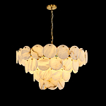 Люстра подвесная четырехъярусная с подвесками в форме дисков Cryptocrystalline Stone варинант исполнения - 1 | Loft Concept в Красноярске