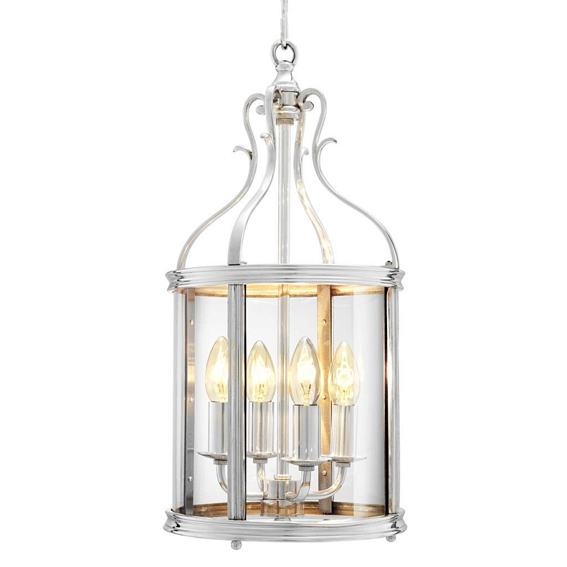 Люстра Eichholtz Lantern Princess Gracia Прозрачное Стекло Серебряный в Красноярске | Loft Concept 