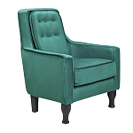 Кресло с мягкой обивкой из велюра на 4-х ножках из массива березы Scarlett Armchair green варинант исполнения - 1 | Loft Concept в Красноярске