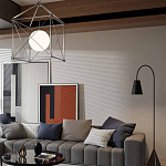 Торшер с изогнутым корпусом на бетонном основании Black Portland варинант исполнения - 4 | Loft Concept в Красноярске