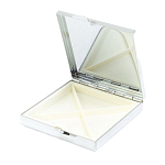 Таблетница карманная квадратная с 4-мя отделениями с зеркалом и накладкой из натурального камня Тигровый глаз Silver Stone Pillboxes варинант исполнения - 3 | Loft Concept в Красноярске