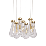 Люстра с 7-ю прозрачными плафонами из стекла в форме капли Lucid Rain  варинант исполнения - 1 | Loft Concept в Красноярске