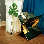 Дизайнерский журнальный стол фигурный золотого цвета Ufuri варинант исполнения - 3 | Loft Concept в Красноярске