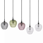 Подвесной светильник каскадный с 5-ю фактурными стеклянными плафонами Cascade with Relief Lampshades варинант исполнения - 2 | Loft Concept в Красноярске