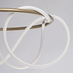 Люстра подвесная круглая золотого цвета с белыми изогнутыми световыми линиями Luke Lampco Tracer Lamp варинант исполнения - 6 | Loft Concept в Красноярске