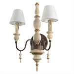 Бра с двумя конусовидными белыми тканевыми абажурами Terrain варинант исполнения - 3 | Loft Concept в Красноярске