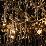 Подвесная люстра в виде ветвей деревьев золотого цвета с прозрачными подвесками-каплями 8 и 14 ламп Droplet Chandelier варинант исполнения - 7 | Loft Concept в Красноярске