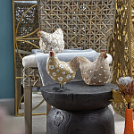 Статуэтка курица с белым цветочным узором и металлическими ножками Rustic Chicken варинант исполнения - 5 | Loft Concept в Красноярске