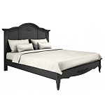 Кровать черная из массива бука с основанием и жестким изголовьем Black Provence варинант исполнения - 1 | Loft Concept в Красноярске