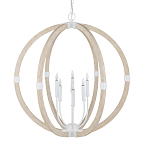 Подвесной светильник из дерева в форме сферы Eco Light варинант исполнения - 3 | Loft Concept в Красноярске