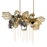 Люстра подвесная с 22-мя гранёными стеклянными плафонами с вертикальными подвесками Gilded Mirage  варинант исполнения - 1 | Loft Concept в Красноярске