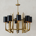 Люстра с 8-ю черными цилиндрическими плафонами Stylistic Lines варинант исполнения - 2 | Loft Concept в Красноярске