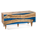 Стильный Буфет лофт 4 двери Cabinet Crimson River фасад эпоксидная смола  варинант исполнения - 2 | Loft Concept в Красноярске