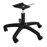 Стул пластиковый красного цвета на колесиках с подъемно-поворотным механизмом Eames Red варинант исполнения - 3 | Loft Concept в Красноярске