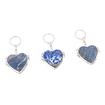 Зеркало брелок складное двухстороннее в форме сердца из натурального камня Лазурит Stone Mirrors варинант исполнения - 4 | Loft Concept в Красноярске