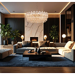 Круглая люстра с хрустальными подвесками на золотистом каркасе Gorgeous Crystal Light варинант исполнения - 12 | Loft Concept в Красноярске