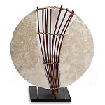 Настольная лампа из перламутра и дерева на подставке Indonesian Shell Sail варинант исполнения - 1 | Loft Concept в Красноярске