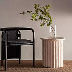 Дизайнерский журнальный стол круглый с фактурным основанием Kibul варинант исполнения - 1 | Loft Concept в Красноярске