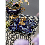 Менажница темно-синяя фарфоровая с бронзовой фигуркой ангела Eden Garden варинант исполнения - 2 | Loft Concept в Красноярске