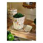 Кашпо с растительным и животным орнаментом на бронзовых ножках Turquoise Blooming Garden варинант исполнения - 8 | Loft Concept в Красноярске