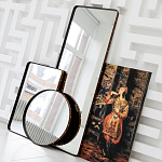 Зеркало овальное в металлической раме с кожаной отделкой Loft in Reflection варинант исполнения - 4 | Loft Concept в Красноярске