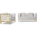 Кресло велюровое серое с фактурным каркасом золотистого цвета Best Traits варинант исполнения - 1 | Loft Concept в Красноярске