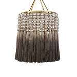 Люстра плетеная с кисточками на золотистом каркасе Boho Tassel Chandelier варинант исполнения - 1 | Loft Concept в Красноярске