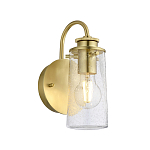 Бра цвета латунь с прозрачным цилиндрическим плафоном из пузырчатого стекла Kichler варинант исполнения - 1 | Loft Concept в Красноярске