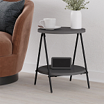 Стол приставной с 2-мя круглыми столешницами цвета антрацит ESSEL SIDE TABLE ANTHRACITE варинант исполнения - 4 | Loft Concept в Красноярске