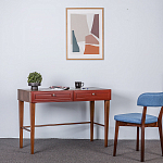 Стол письменный из массива бука с 2-мя ящиками красный Wenge Light варинант исполнения - 5 | Loft Concept в Красноярске