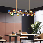 Люстра золотая с цветными плафонами и декором Colorful Ball Candy Crystal варинант исполнения - 1 | Loft Concept в Красноярске