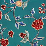 Обои с вышивкой ручной работы Flora Rio colourway on Liso Pine wool sateen варинант исполнения - 3 | Loft Concept в Красноярске