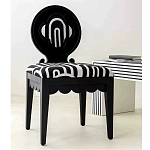 Дизайнерский стул с круглой деревянной спинкой Black and White Clover варинант исполнения - 5 | Loft Concept в Красноярске