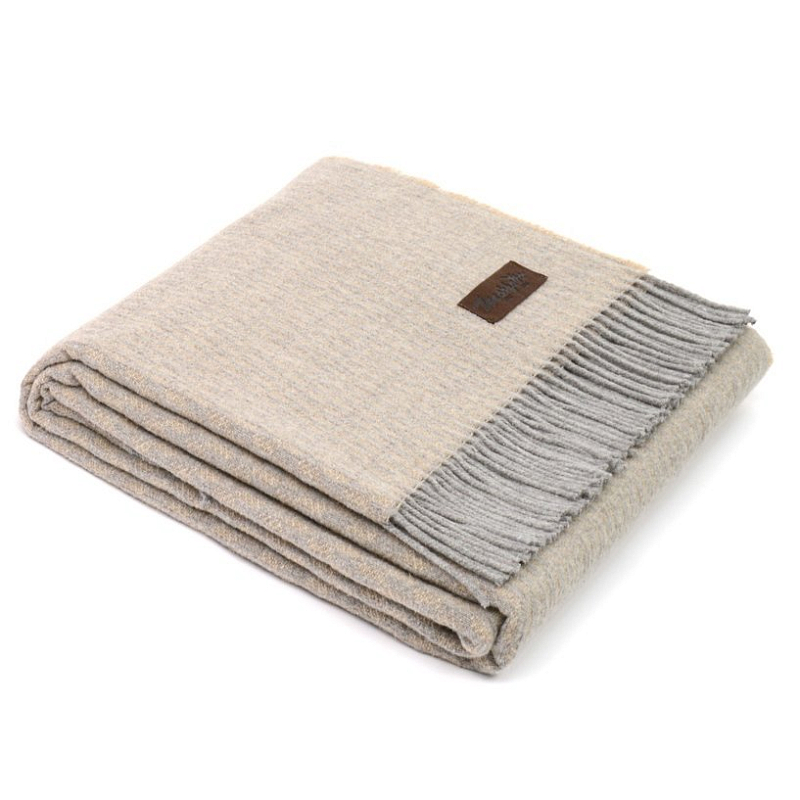 Плед GRIFONE 0004 Marzotto Бежево-серый в Красноярске | Loft Concept 