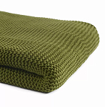 Плед из хлопка жемчужной вязки оливкового цвета Waffle Comfort варинант исполнения - 2 | Loft Concept в Красноярске