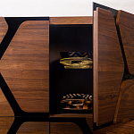 Высокий комод с узором из шпона на фасаде Sahara варинант исполнения - 4 | Loft Concept в Красноярске