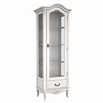 Витрина белая однодверная из массива бука с 4-мя полками и ящиком White Provence варинант исполнения - 1 | Loft Concept в Красноярске